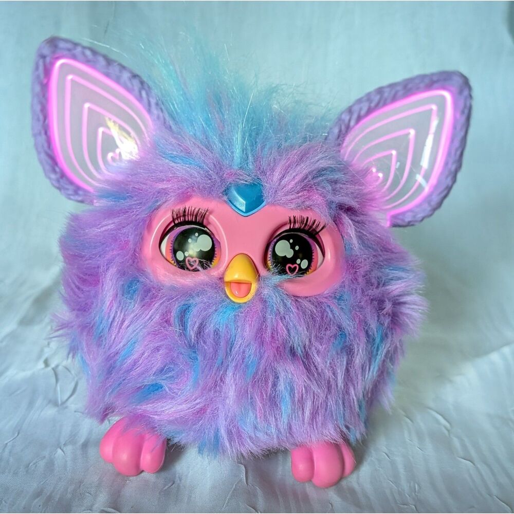 Furby 2023 Purple Blue Interactive Electronic Talking Plush - Tested & Works!